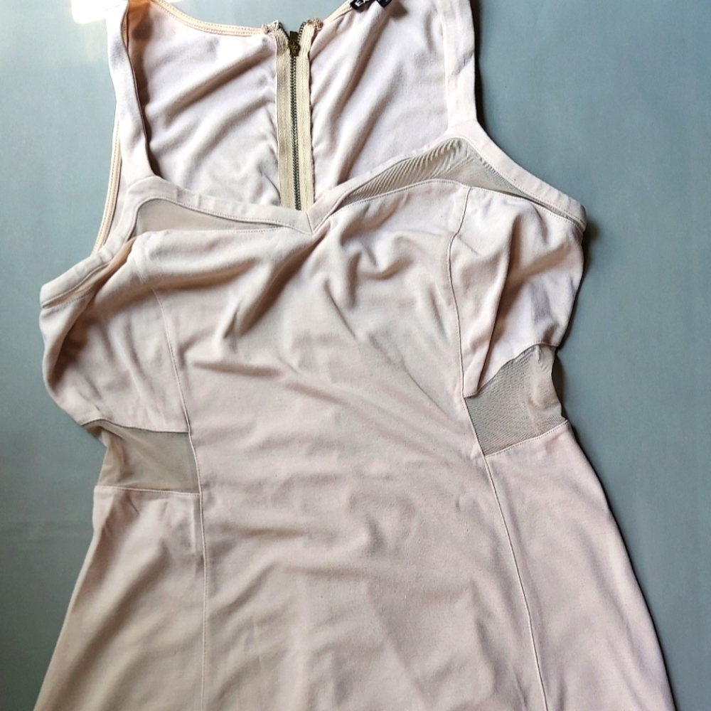 EXPRESS Large, Tan, Mesh cut out Dress